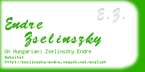 endre zselinszky business card